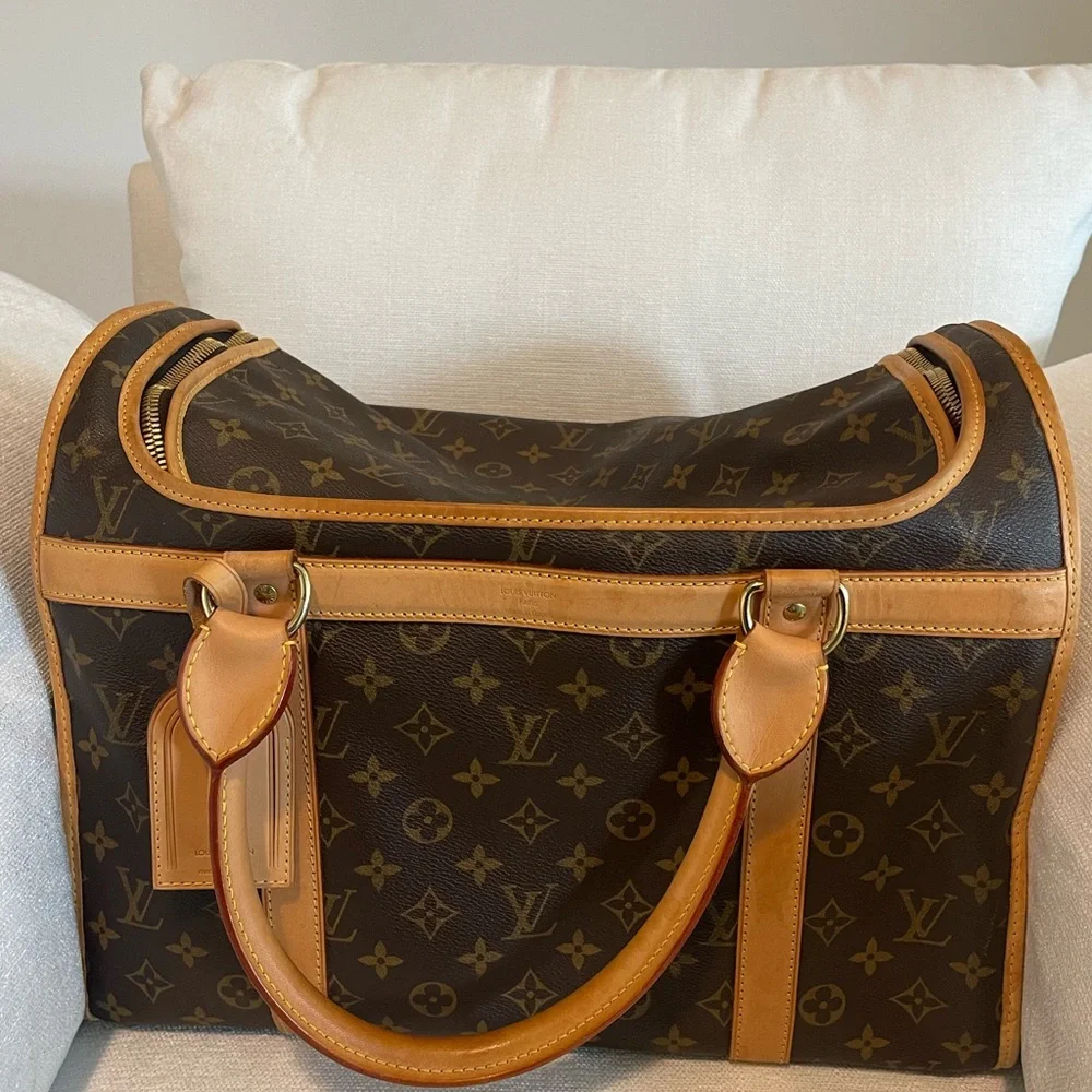 Authentic Louis Vuitton Sac Chien 40 Dog Carrier Monogram Pet Purse